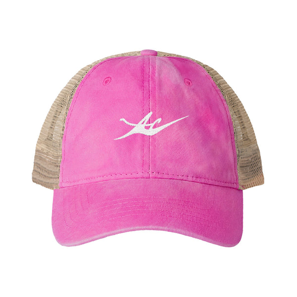 Women's Washed Mesh-Back Cap with Embroidered Logo