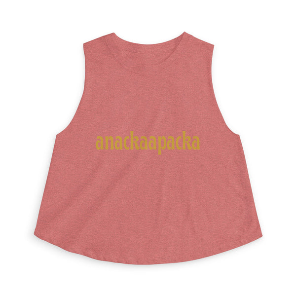 Women's Retro Script Graphic Crop Tank Top