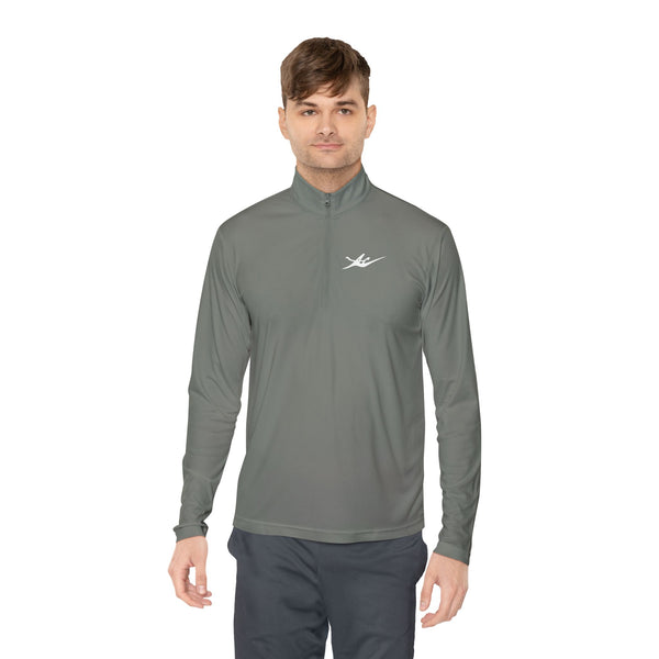 Unisex Embroidered Logo Quarter-Zip Performance Pullover