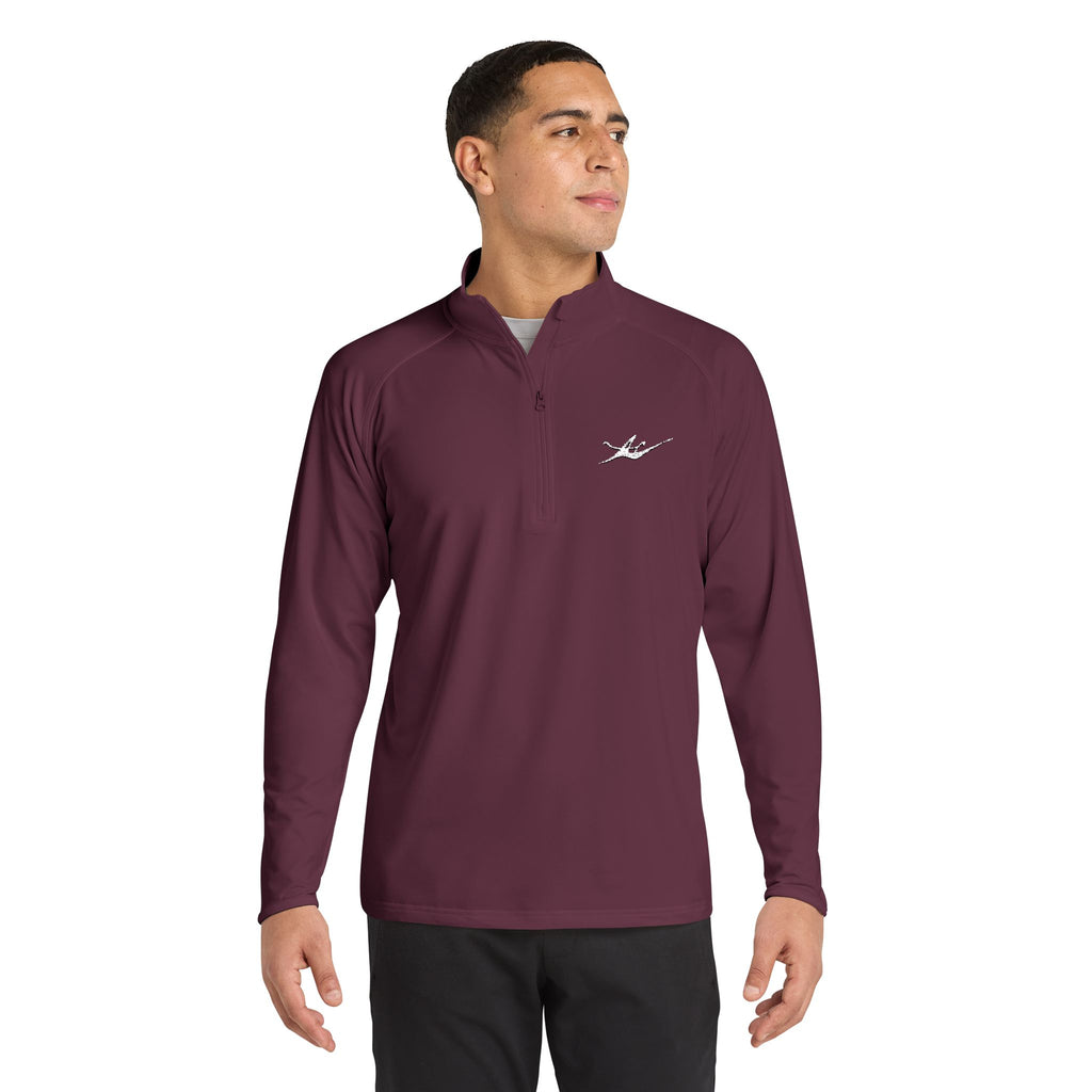 Men's Embroidered Kayak Quarter-Zip Pullover | Lightweight Moisture-Wicking Performance Top