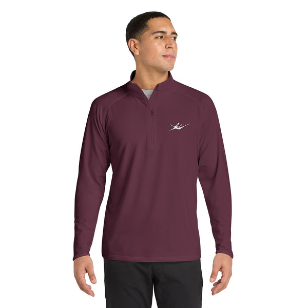 Men's Embroidered Kayak Quarter-Zip Pullover | Lightweight Moisture-Wicking Performance Top