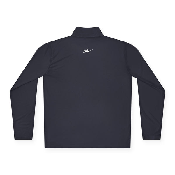 Unisex Embroidered Logo Quarter-Zip Performance Pullover