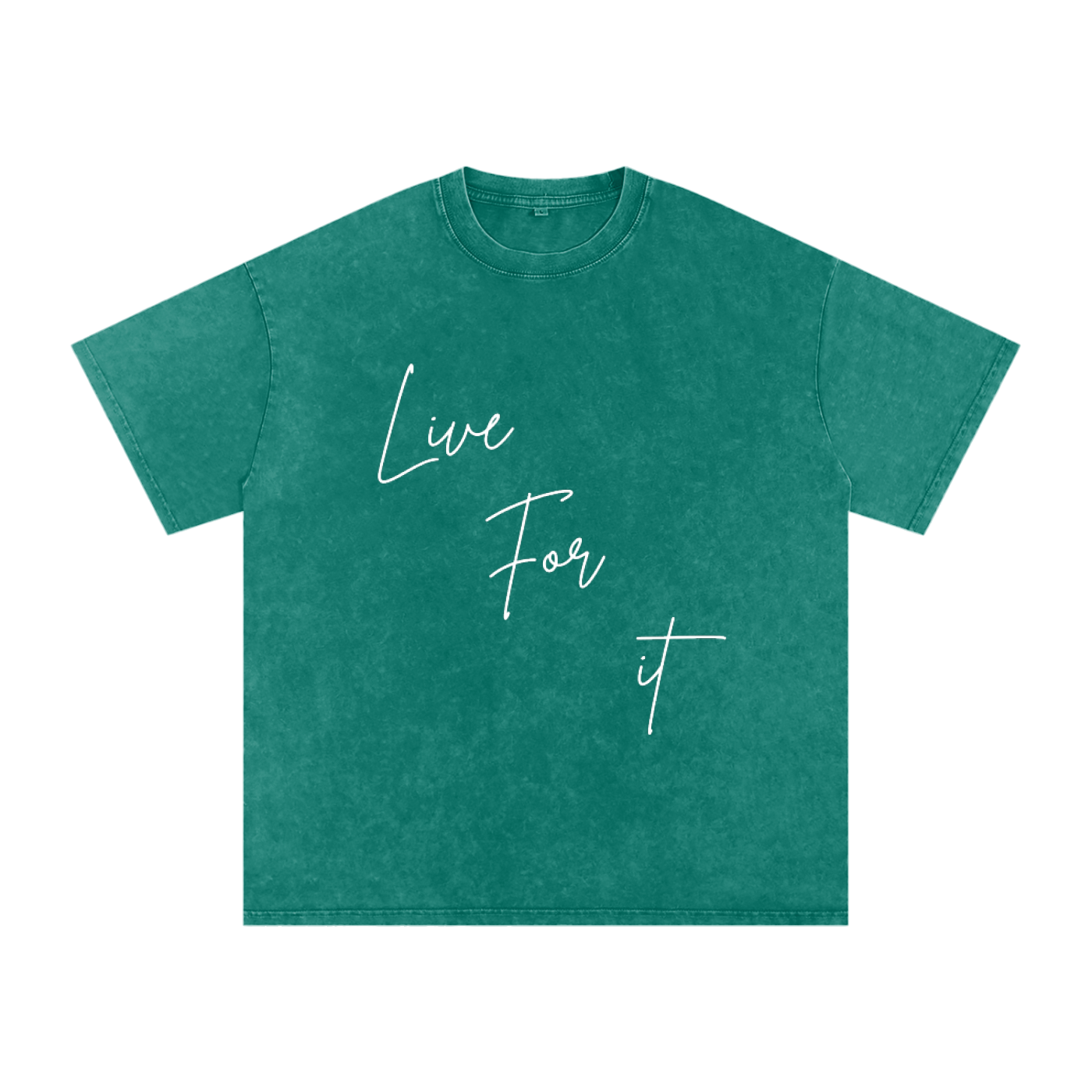 Unisex Snow Washed Oversized Cotton T-Shirt - Live for it