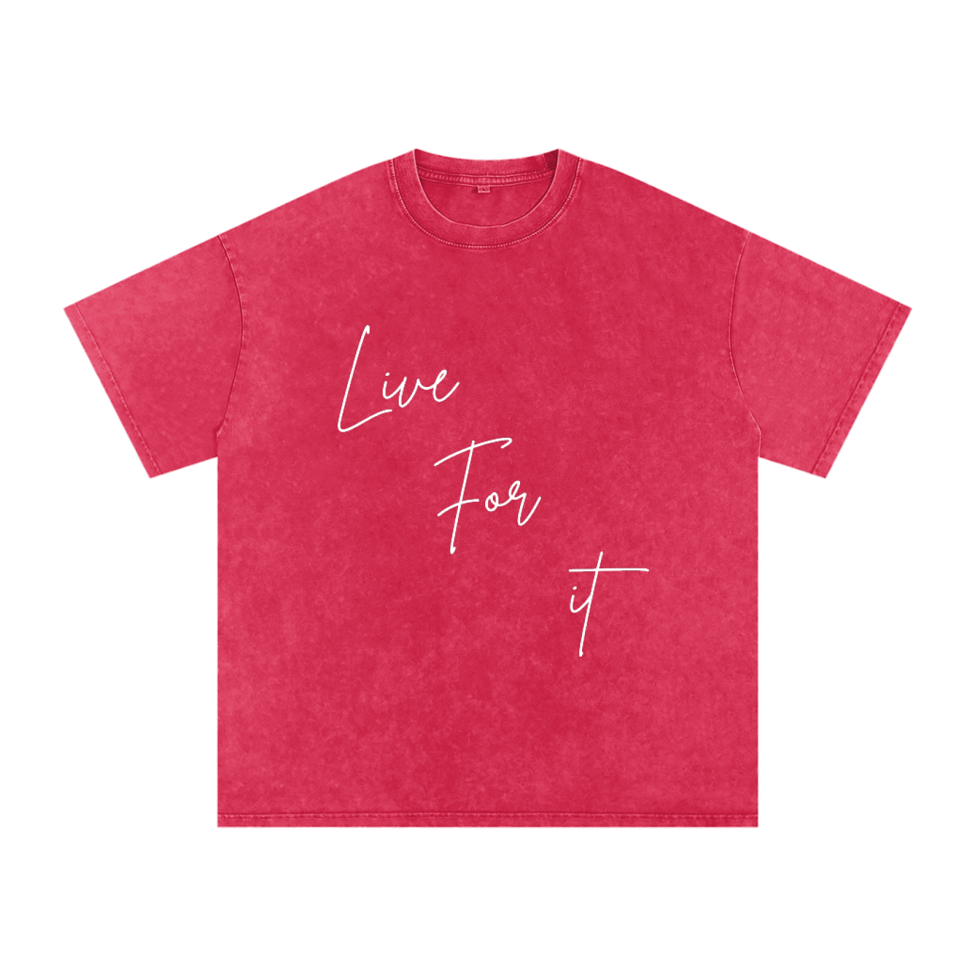 Unisex Snow Washed Oversized Cotton T-Shirt - Live for it