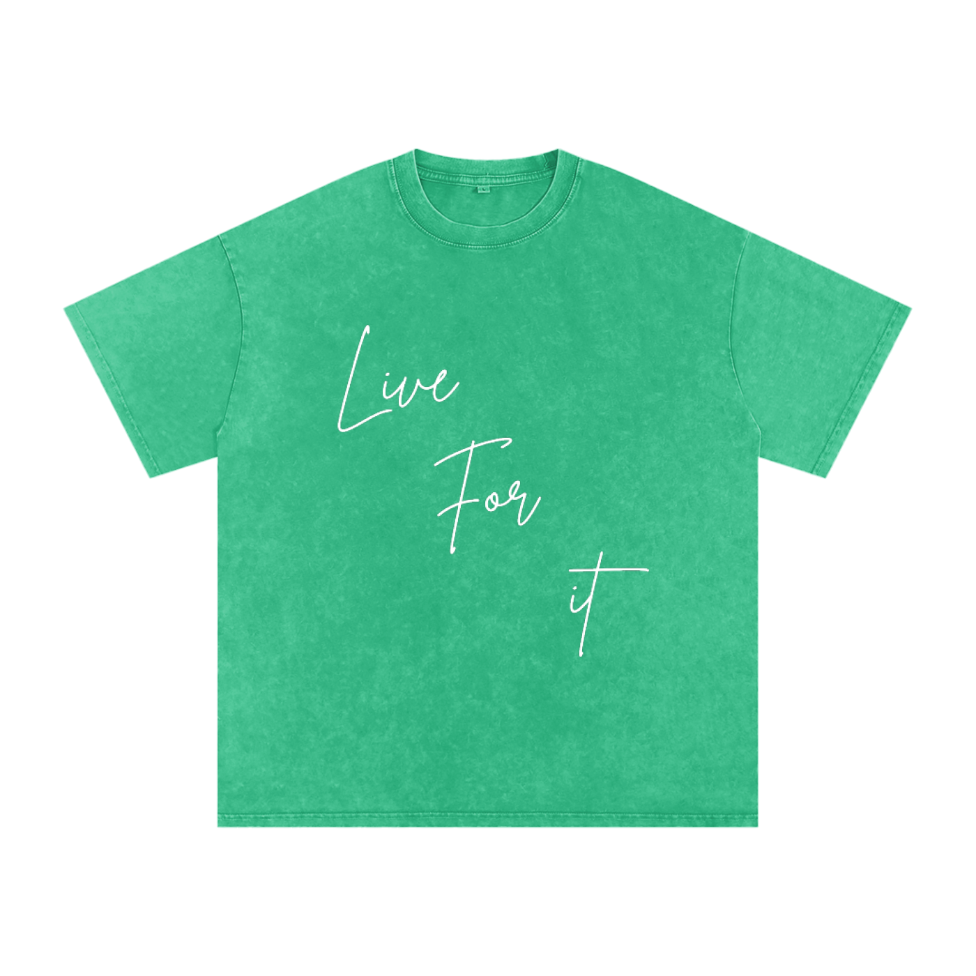Unisex Snow Washed Oversized Cotton T-Shirt - Live for it